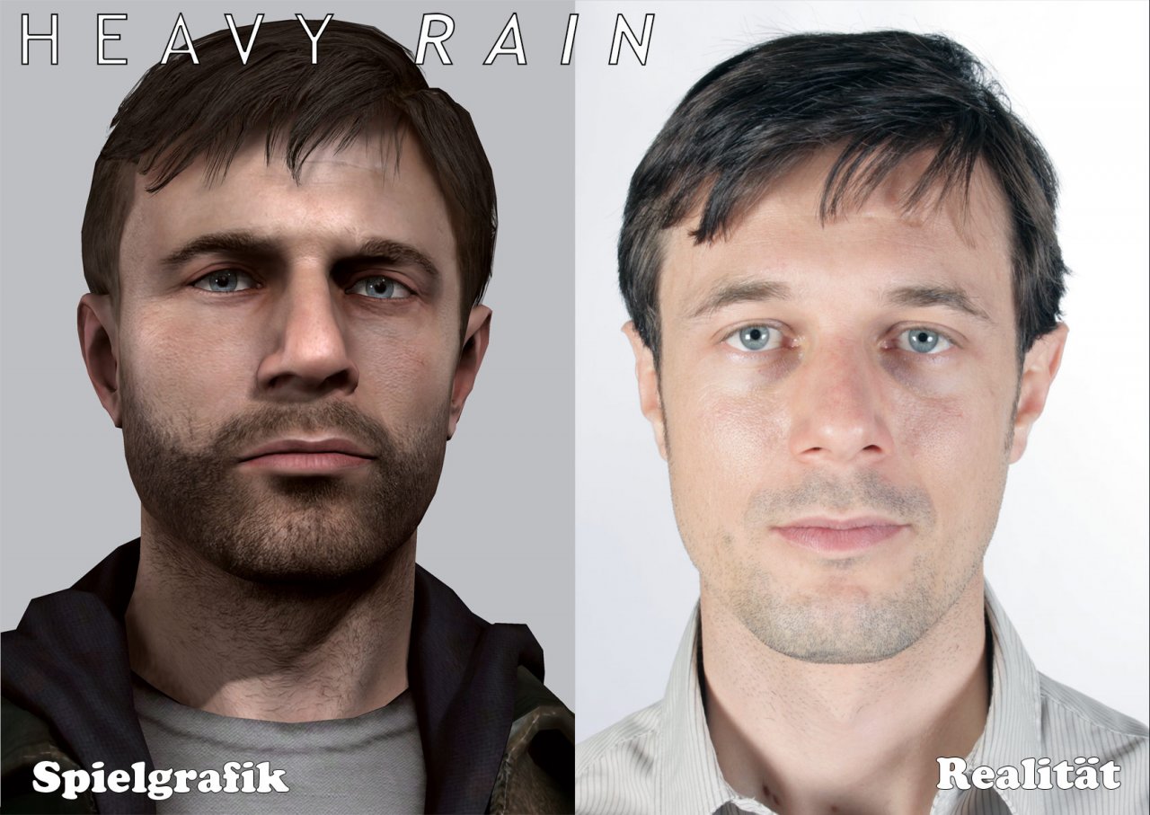 [17/08/2010] Der Schauspieler und sein digitaler Zwilling: Pascal Langdale spielt in Heavy Rain Ehemann und Vater Ethan Mars.