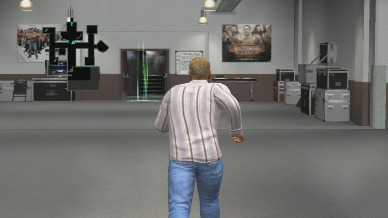 [27/10/2010] Grafikdesaster - Der Backstage-Bereich im Road-to-Wrestlemania-Modus ist in grafischer Hinsicht eine absolute Frechheit und bewegt sich auf PS2-Niveau.