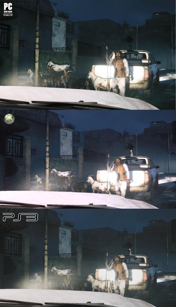[11/10/2010] Die PC- (oben), Xbox-360- (Mitte) und PS3-Version (unten) von Medal of Honor im Grafikvergleich. Klickt auf 