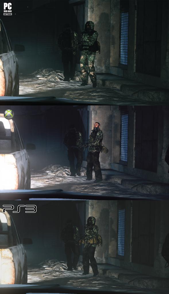 [11/10/2010] Die PC- (oben), Xbox-360- (Mitte) und PS3-Version (unten) von Medal of Honor im Grafikvergleich. Klickt auf 