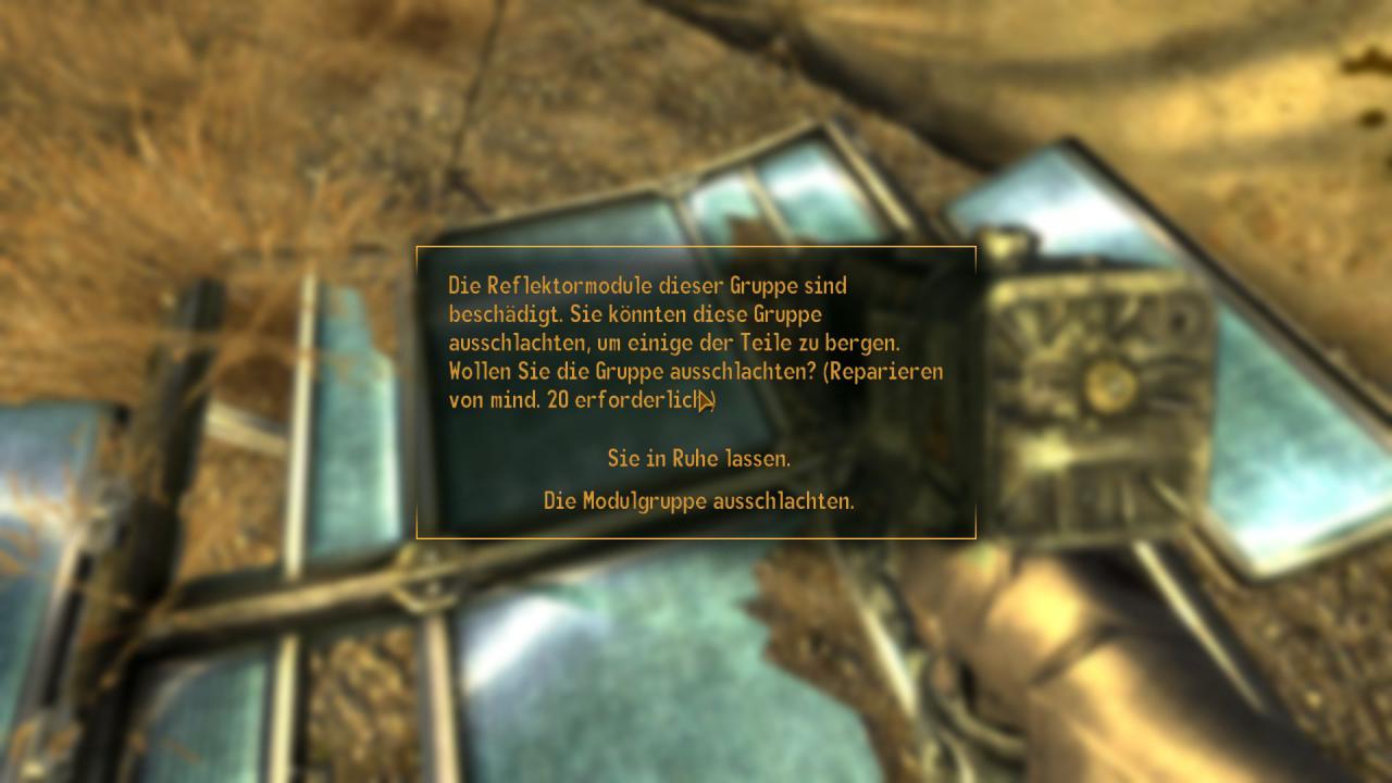 [02/11/2010] Für Loyal im Hangar der Rumser reparieren wir die Solarzellen der Generatoranlage. Helden mit einem niedrigen Reparieren-Wert schlachten dafür die defekten Reflektoren bei Helios One aus.