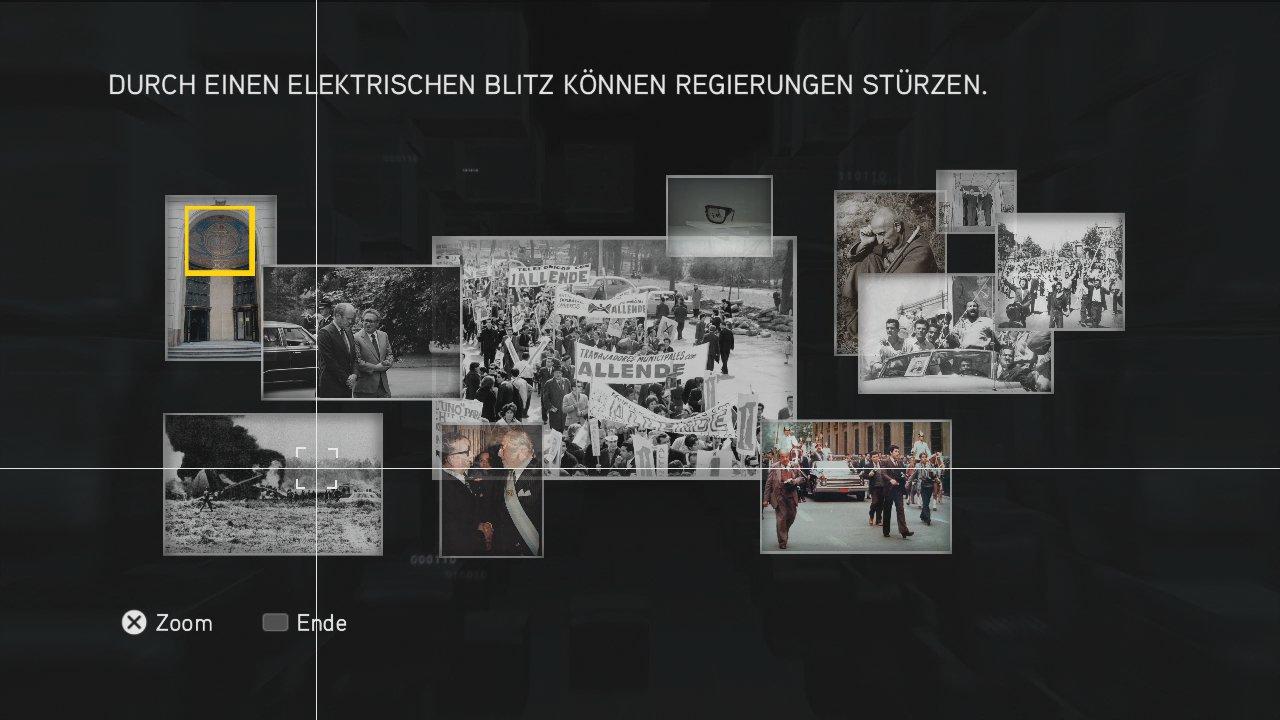 [16/11/2010] Assassin's Creed: Brotherhood Komplettlösung: Glyphen-Rätsel Nr. 5: Der Rotfilter offenbart den gesuchten Blitz im Fresko des Fotos links oben im Eck.