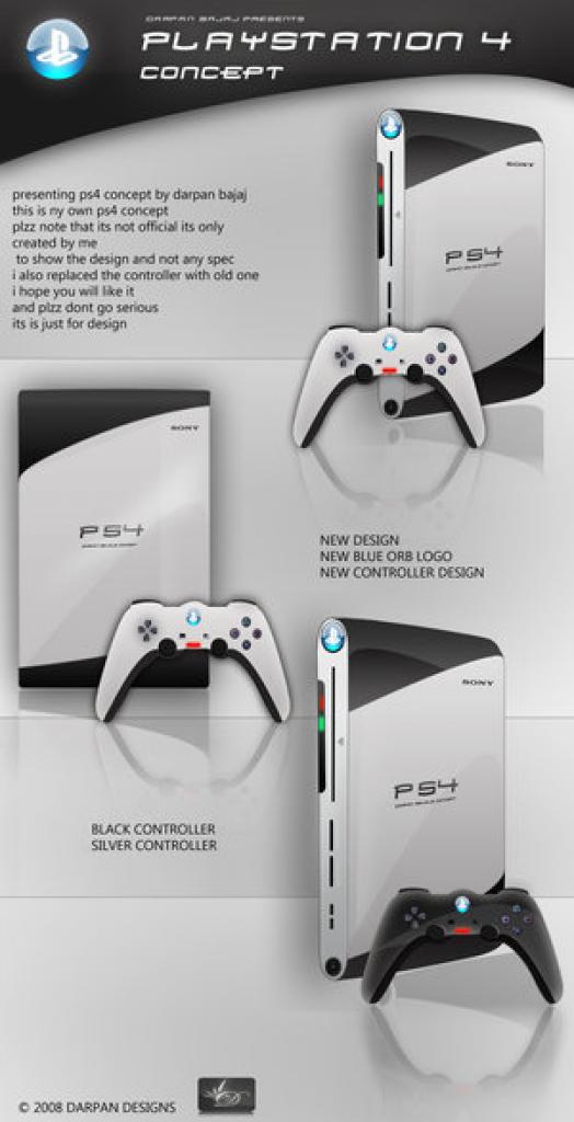 [23/11/2010] PlayStation 4 - concept by darpan aero - futuristisch und flach soll die neue PS4 sein