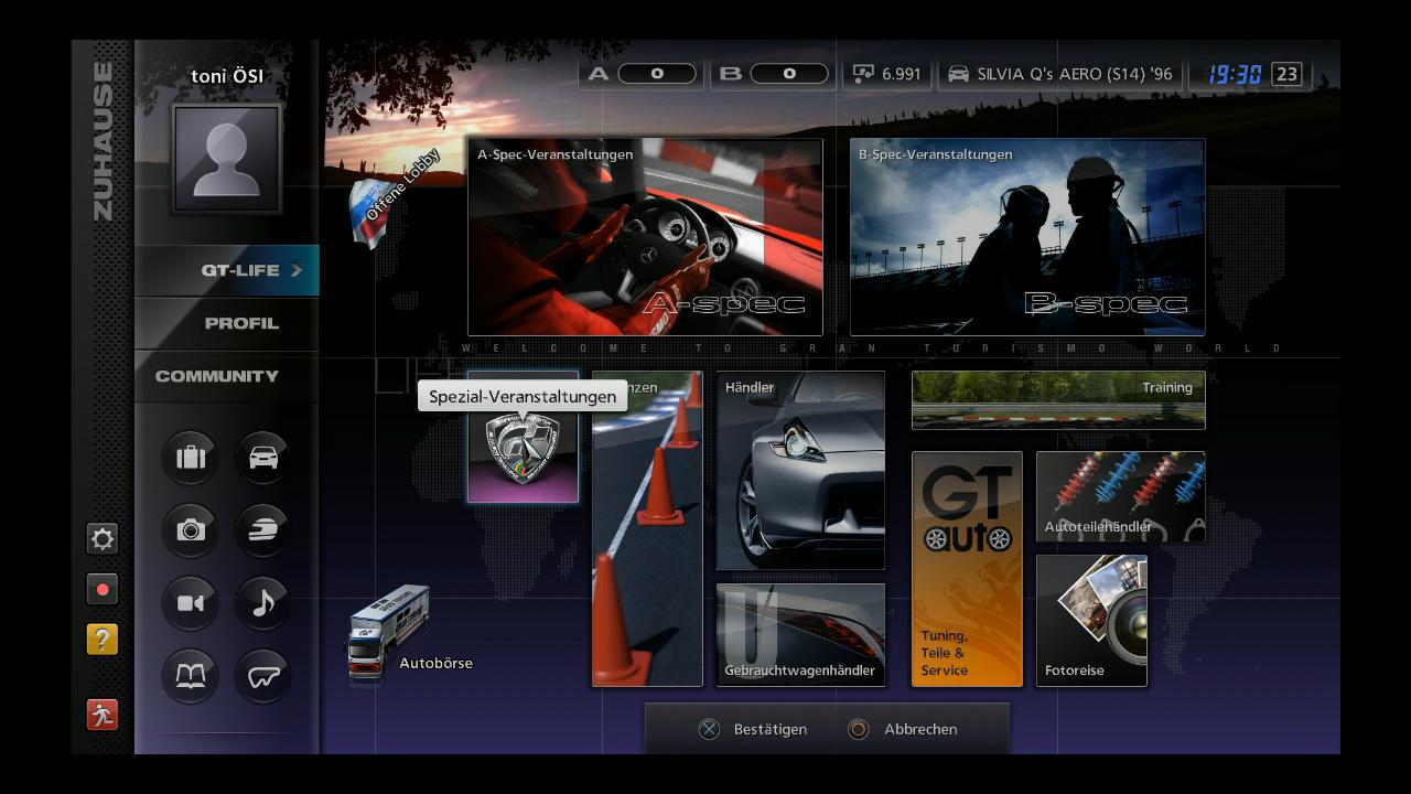 [24/11/2010] Spezial Veranstaltungen-Bildschirm in Gran Turismo 5. 