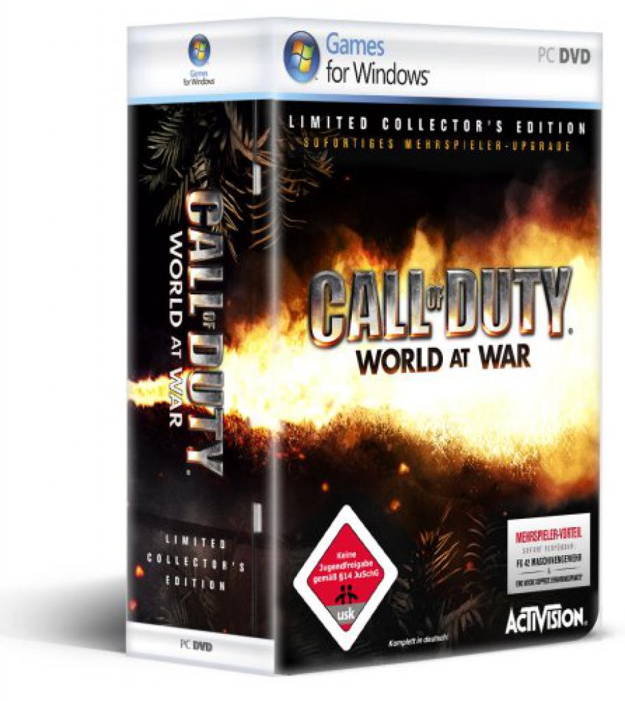 [08/11/2010] Call of Duty World at War - Die Collector's Edition enthält einen Flachmann als Bonus-Item. Leider dürft ihr diesen Flachmann nicht benutzen, sondern könnt ihn nur anschauen. Der Deckel öffnet sich nicht.
