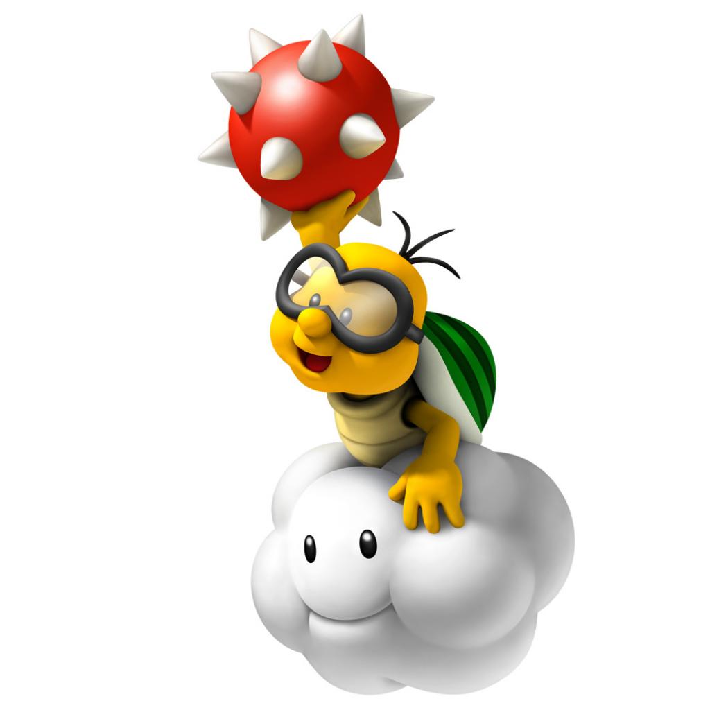 [15/12/2010] Lakitu - Super Mario - Seit dem ersten Teil von Super Mario-Bros nervt die fliegende Schildkröte. Ihm haben wir viele Abstürze in Leveln zu verdanken. Dem Störenfried die Wolke zu klauen, bringt uns Genuss.