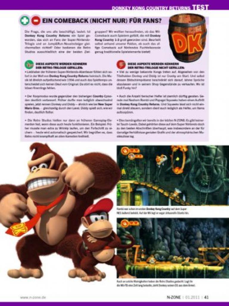 [10/12/2010] Donkey Kong Country Returns testen wir auf 6 Seiten.