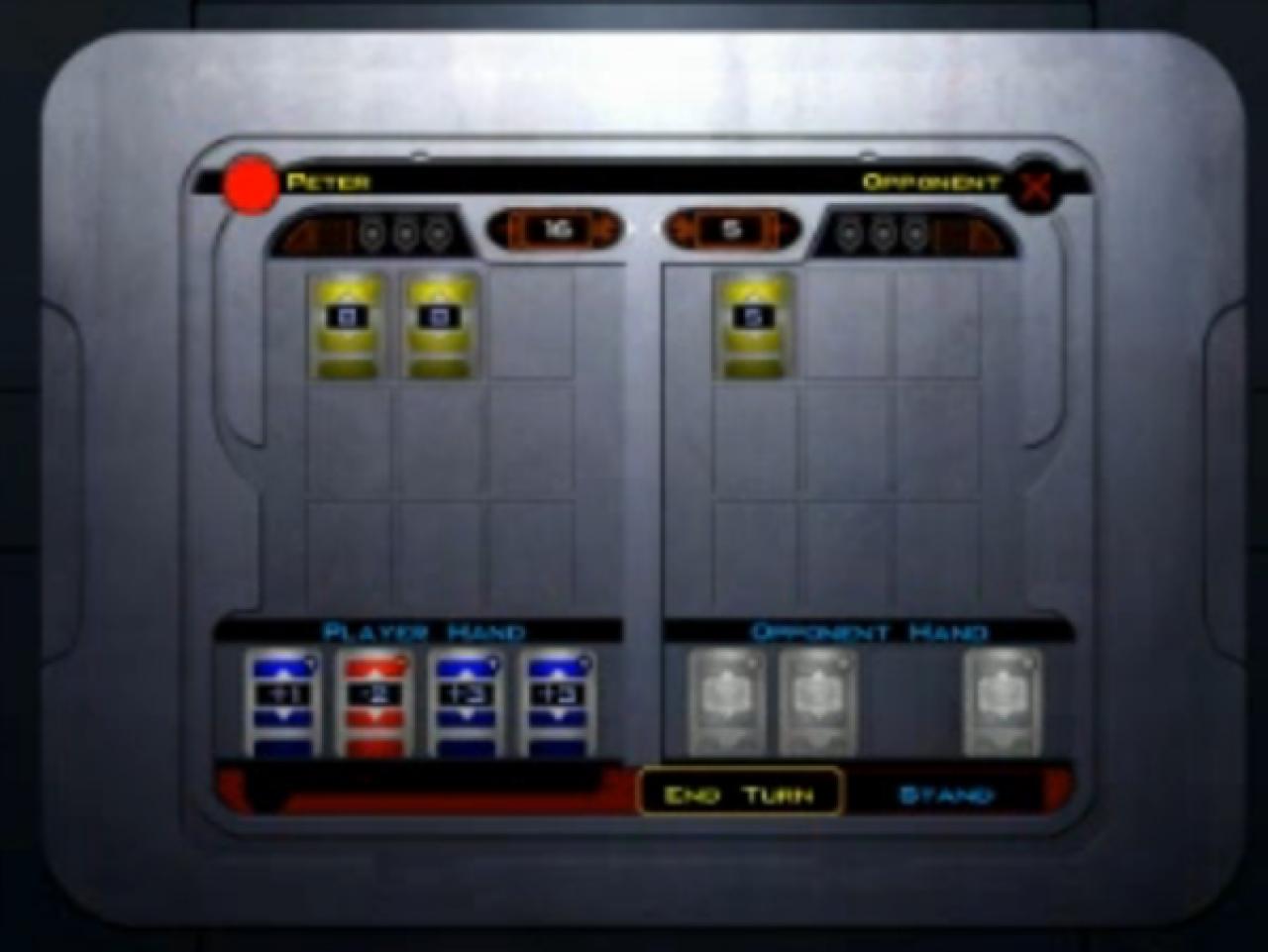 [17/12/2010] Pazaak - Star Wars: Knights of the Old Republik - Dieses Spielchen haben wir zwar verstanden, gewonnen haben wir es aber selten. Ein futuristisches Kartenspiel, in dem man ... Ach egal. 