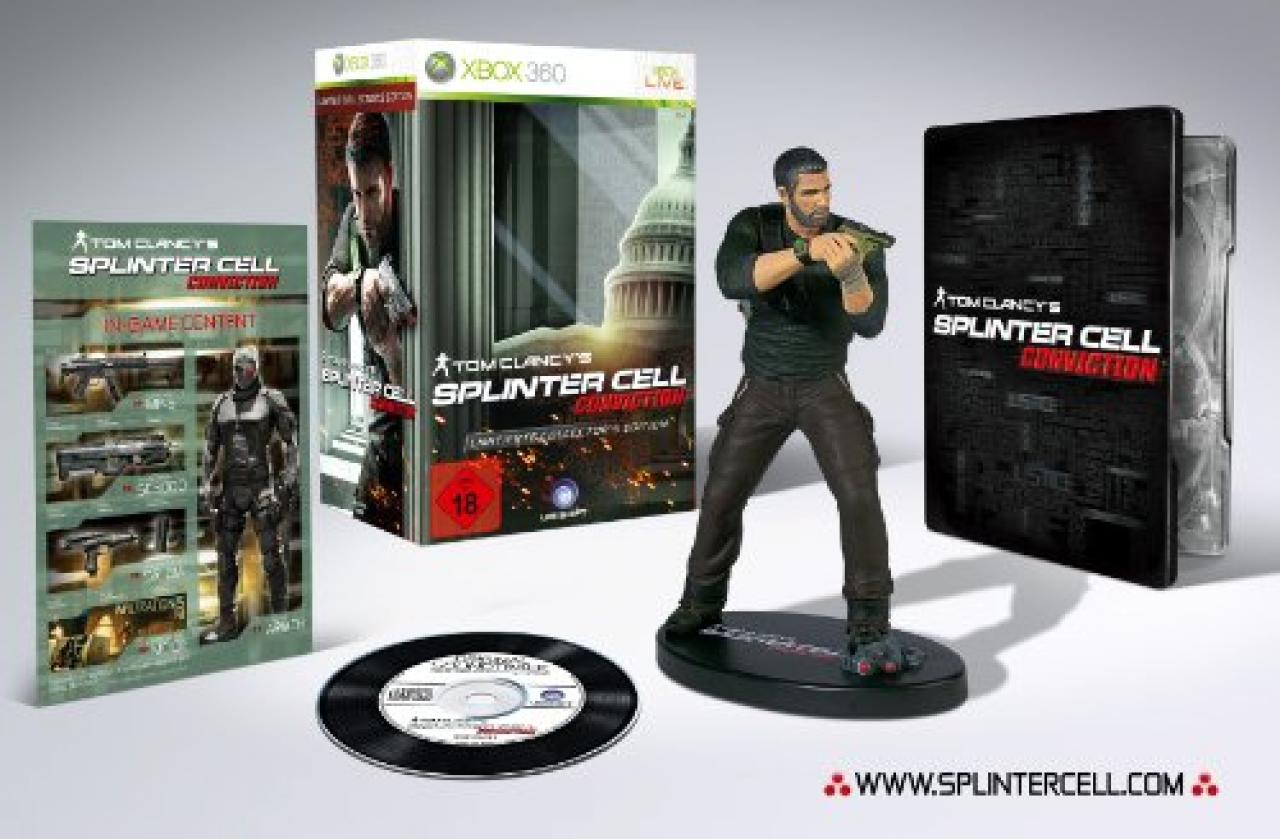 [17/12/2010] Platz 12: Splinter Cell: Conviction kommt mit der Collector's Edition auf 0,5 Prozent der Stimmen. Die Sammeledition enthält: Sam Fisher-Statue, Soundtrack und In-Game-Material.