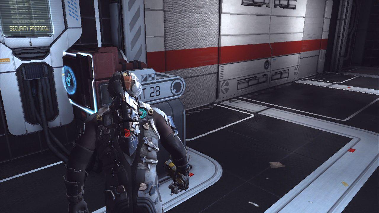[14/01/2011] Dead Space 2 Lösung: Um aus diesem Raum zu entkommen, müsst ihr die Tür hacken.
