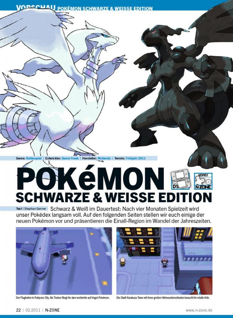 [12/01/2011] Natürlich dürfen auch neue Fakten zu Pokémon Schwarz/Weiß nicht fehlen.