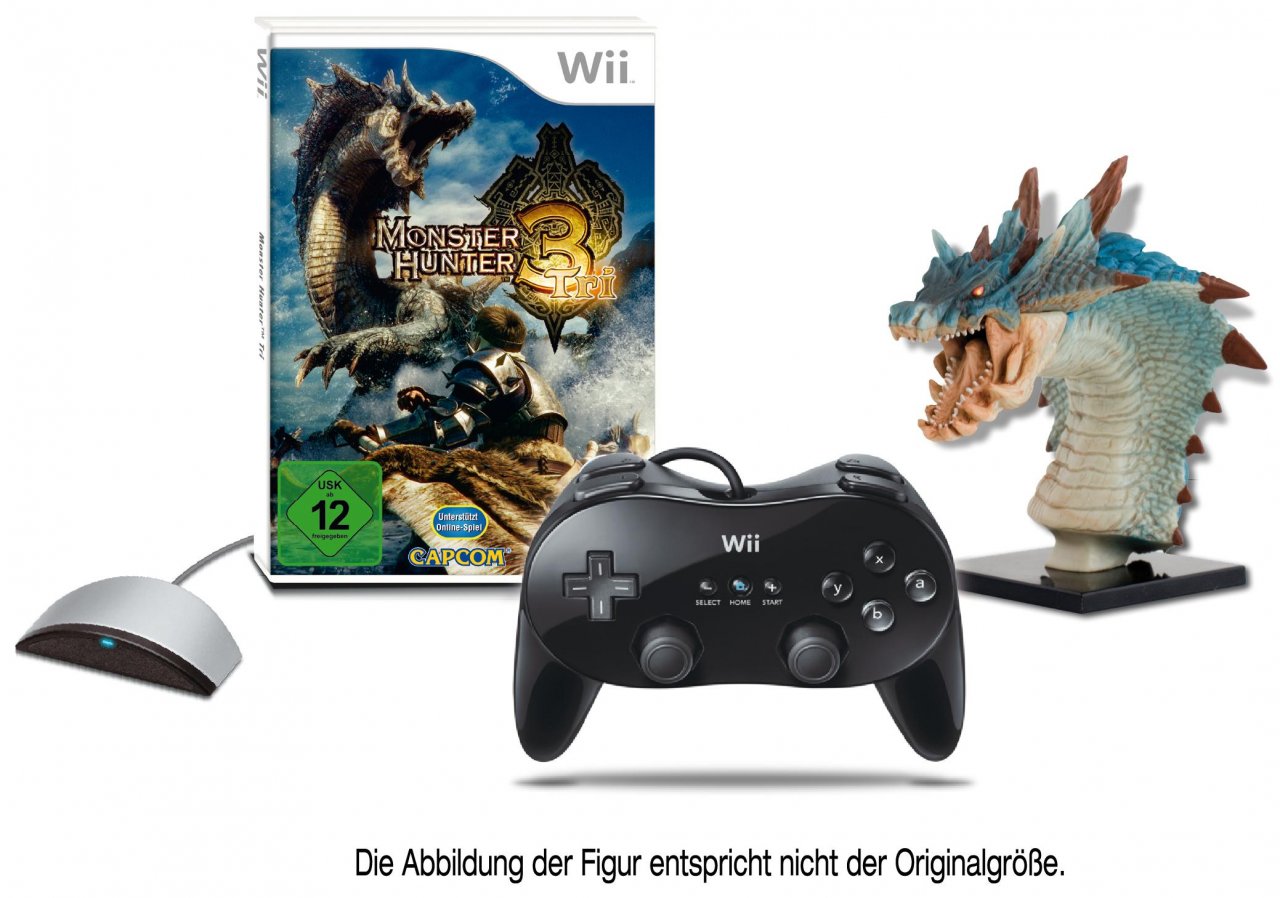[21/01/2011] Platz 12: Monster Hunter Tri bietet in der Limited Edition neben einem Classic Controller Pro und WiiSpeak auch eine Figur. 0,5 Prozent der Teilnehmer schlugen den Wii-Titel vor.