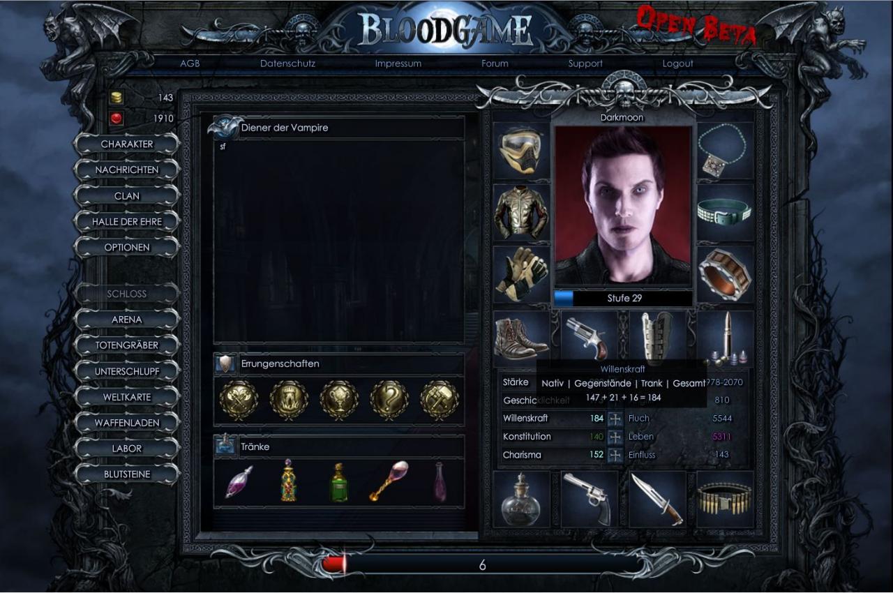 [25/03/2011] Bloodgame: Achtet darauf, Eure Attribute taktisch klug zu verbessern.