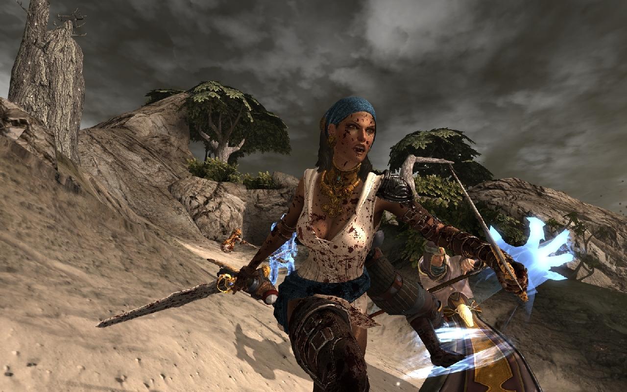 [07/03/2011] Dragon Age 2: Isabela als Schurkin ist auf den Zwei-Waffen-Kampf beschränkt. Bogenschießen etwa, können Sie ihr nicht beibringen.