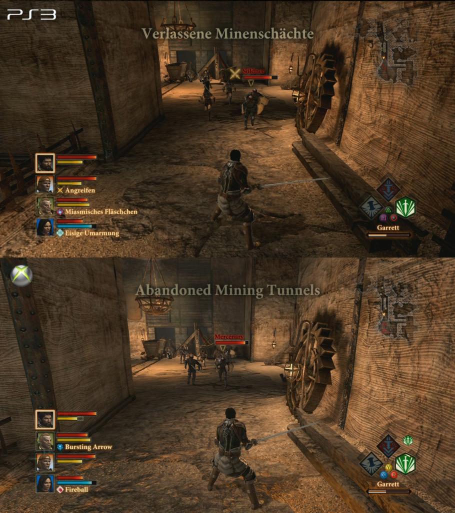 [09/03/2011] Grafikvergleich zwischen der PS3- (oben) und Xbox-360-Version (unten) von Dragon Age 2. Klickt auf 