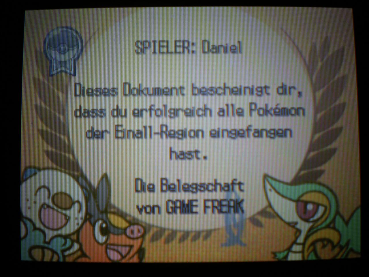[10/03/2011] Hier zeigt er euch den Beweis für seine Leistung.