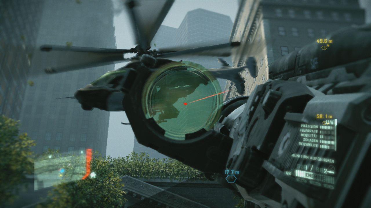 [05/04/2011] Sobald ihr das Dach betretet, werdet ihr von einem Hubschrauber attackiert. Auf der anderen Seite des Daches gibt es bei Munitionskisten einen Raketenwerfer, nehmt diesen und schaltet den Helikopter aus. Bei den selben Munitionskisten gibt es auch C4. Das benötigt ihr um die Tür aufzusprengen. Nun kommen noch einige wenige Gegner bis zur nächsten Zwischensequenz. Nach der Sequenz müsst ihr euch noch ein paar Aliens stellen, bevor das Kapitel beendet wird.