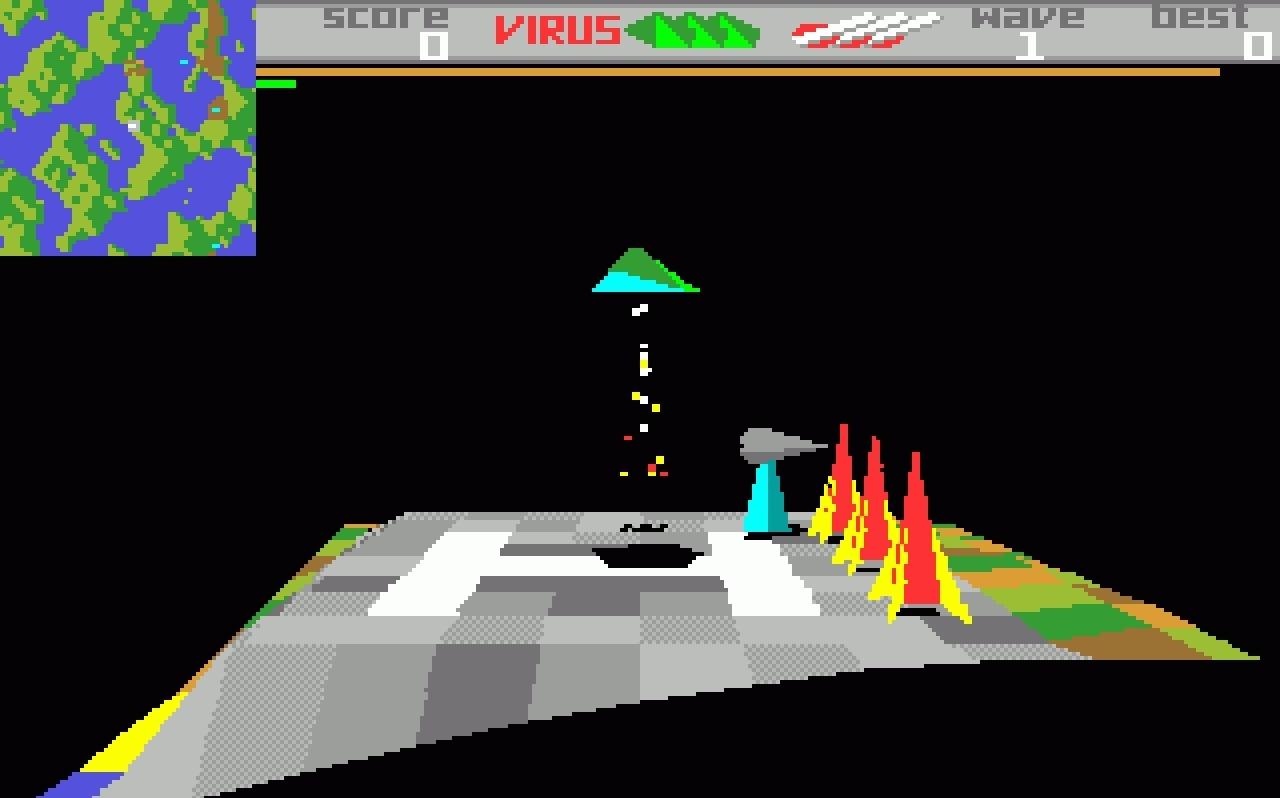 [25/05/2011] Virus - Der Amiga und Atari-Klassiker bot erstmals räumliche 3D-Effekte. Gemeine Außerirdische schleppten ein Virus auf die Erde. Unter Zeitdruck muss der Spieler mit seinem Raumschiff das feindliche Virus ausschalten.