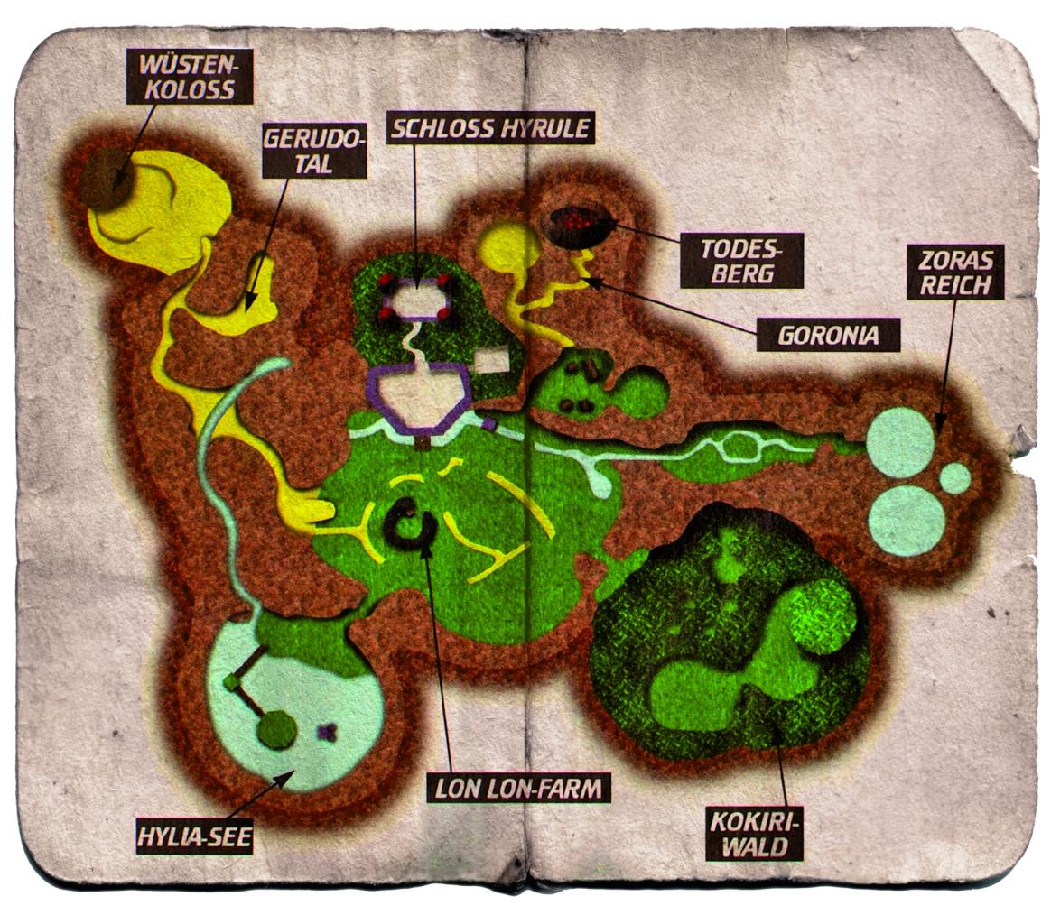 [15/06/2011] The Legend of Zelda: Ocarina of Time 3D - Komplettlösung - Weltkarte von Hyrule (Zum Vergrößern auf die Lupe klicken)