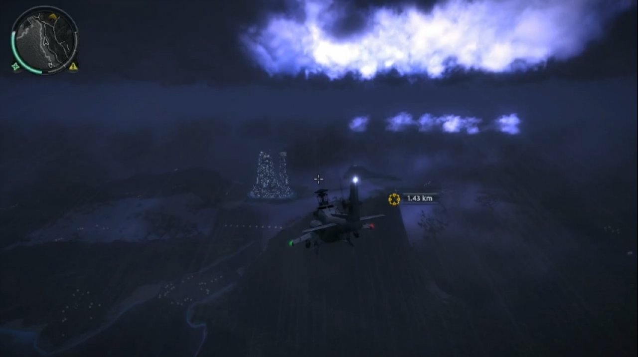 [15/07/2011] Just Cause 2 - Fette Gewitter erlebt ihr auch im Actionspiel Just Cause 2 für PS3 und Xbox 360. In diesem Bild rauscht ihr im Helikopter mitten in ein Gewitter rein. Community-Vorschlag