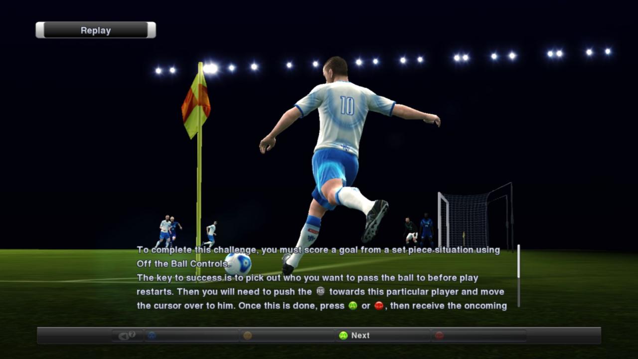 [15/09/2011] Vor dem Spiel ist in PES 2012 Training angesagt. Neue Challenges helfen, den Umgang mit dem Controller zu perfektionieren.