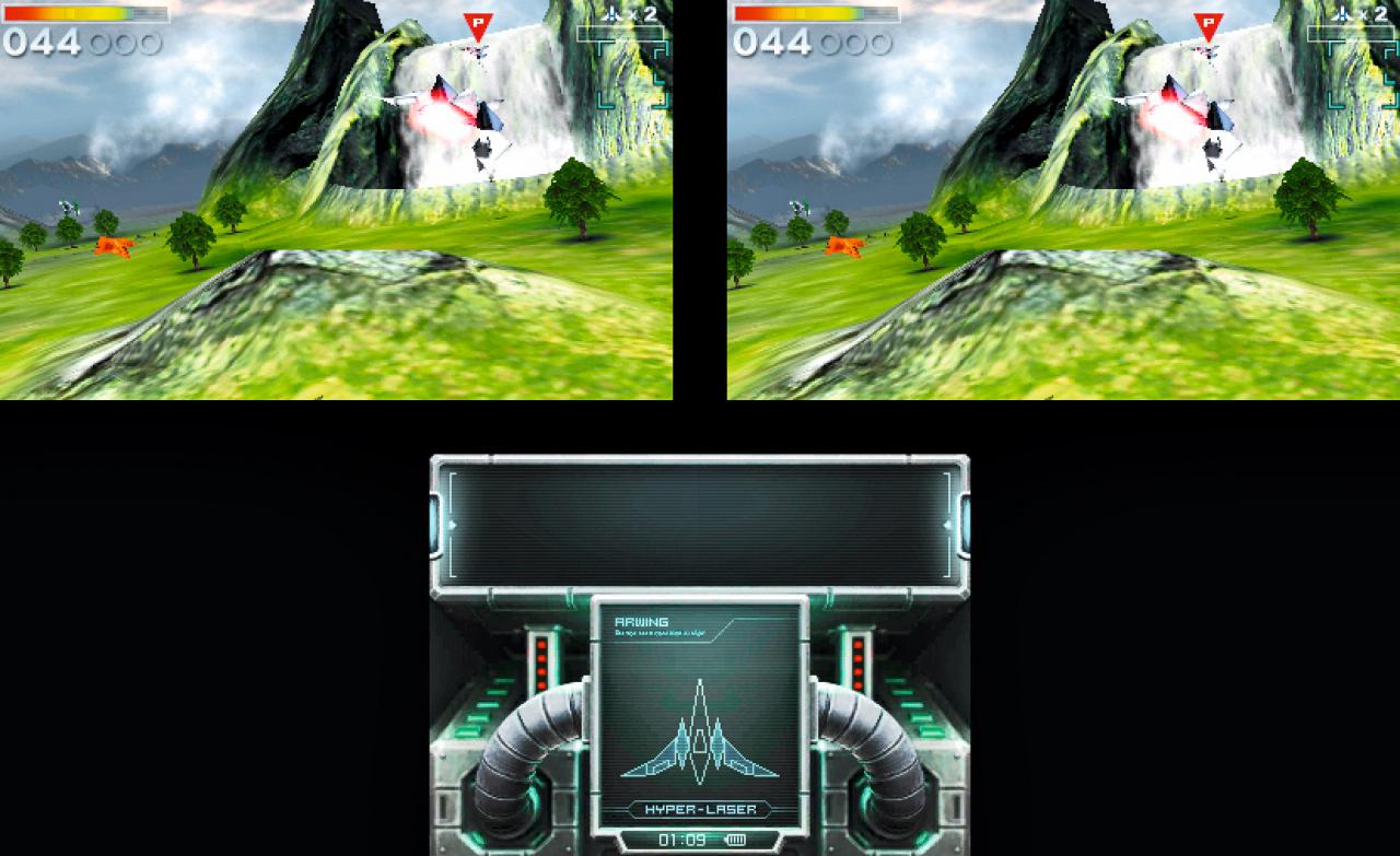 [12/09/2011] Der 3D-Effekt in Star Fox 64 3D für Nintendo 3DS ist gut.