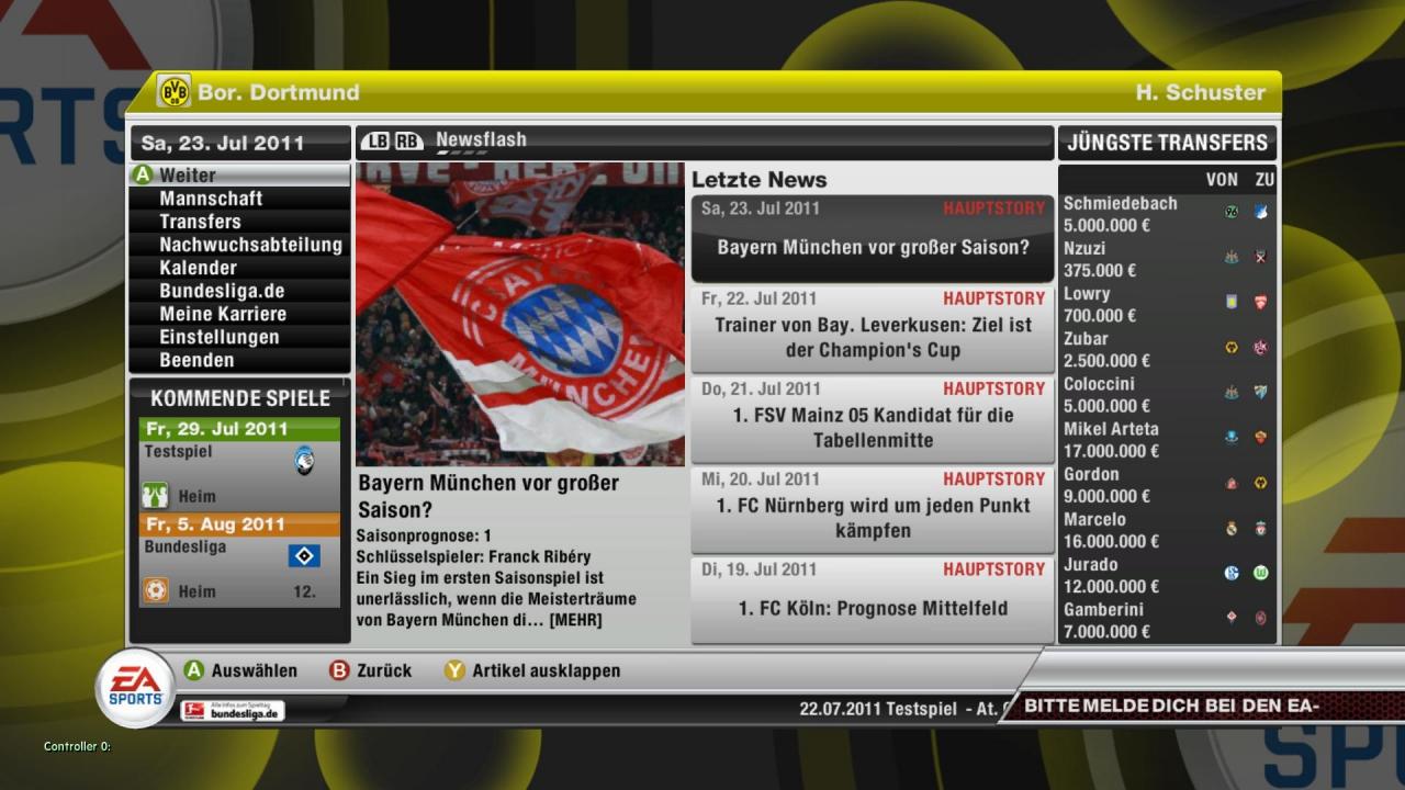 [22/09/2011] Auf- und Abstiegsystem - Für den Dauerspaß wünschen wir uns das Mann-gegen-Mann-System für den Pro Club in FIFA 13. Dabei spielen wir um Auf- und gegen Abstiege sowie in Pokalbegegnungen. Damit würde in FIFA 13 die Motivation für den Pro Club-Modus steigen. (im Bild: FIFA 12)