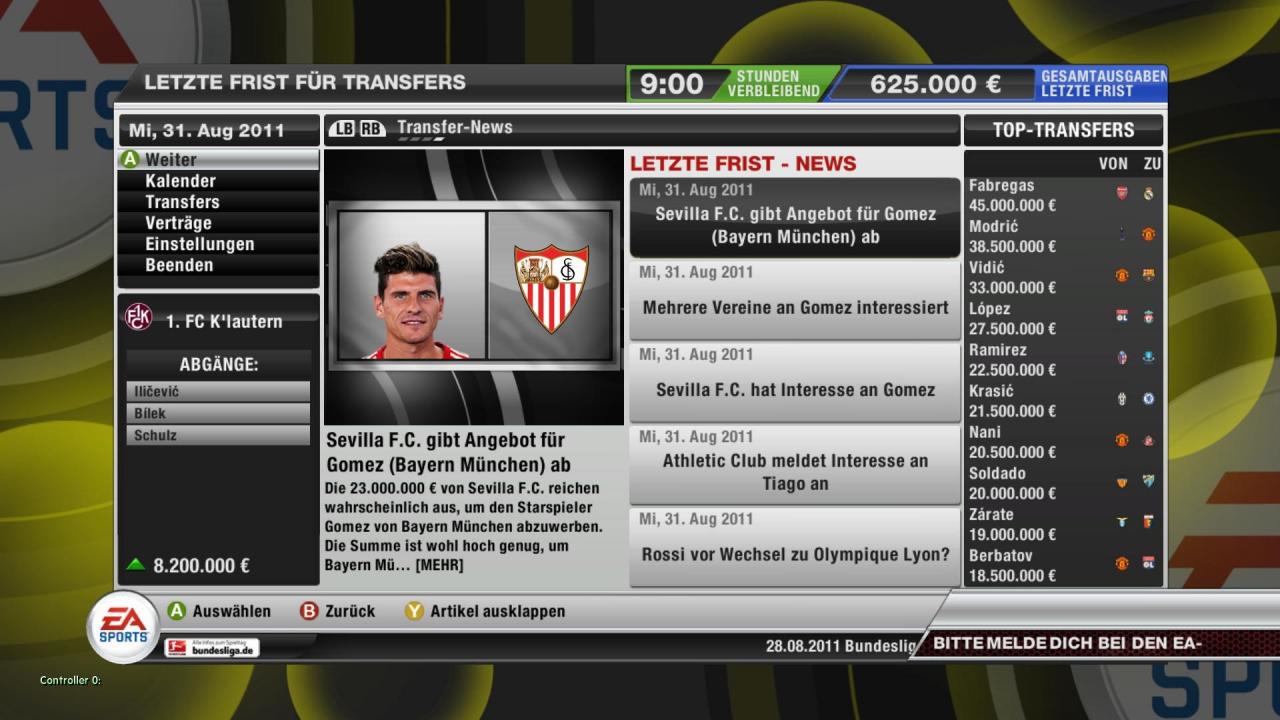[22/09/2011] Weitere Screenshots aus dem Test zu FIFA 12. Das Spiel begeistert und kann sich gegen PES 2012 durchzusetzen. (14)