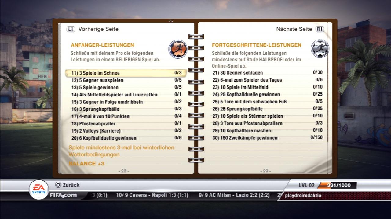 [29/09/2011] FIFA 12 - Leistungen - Virtual Pro - Körperlich Teil 2