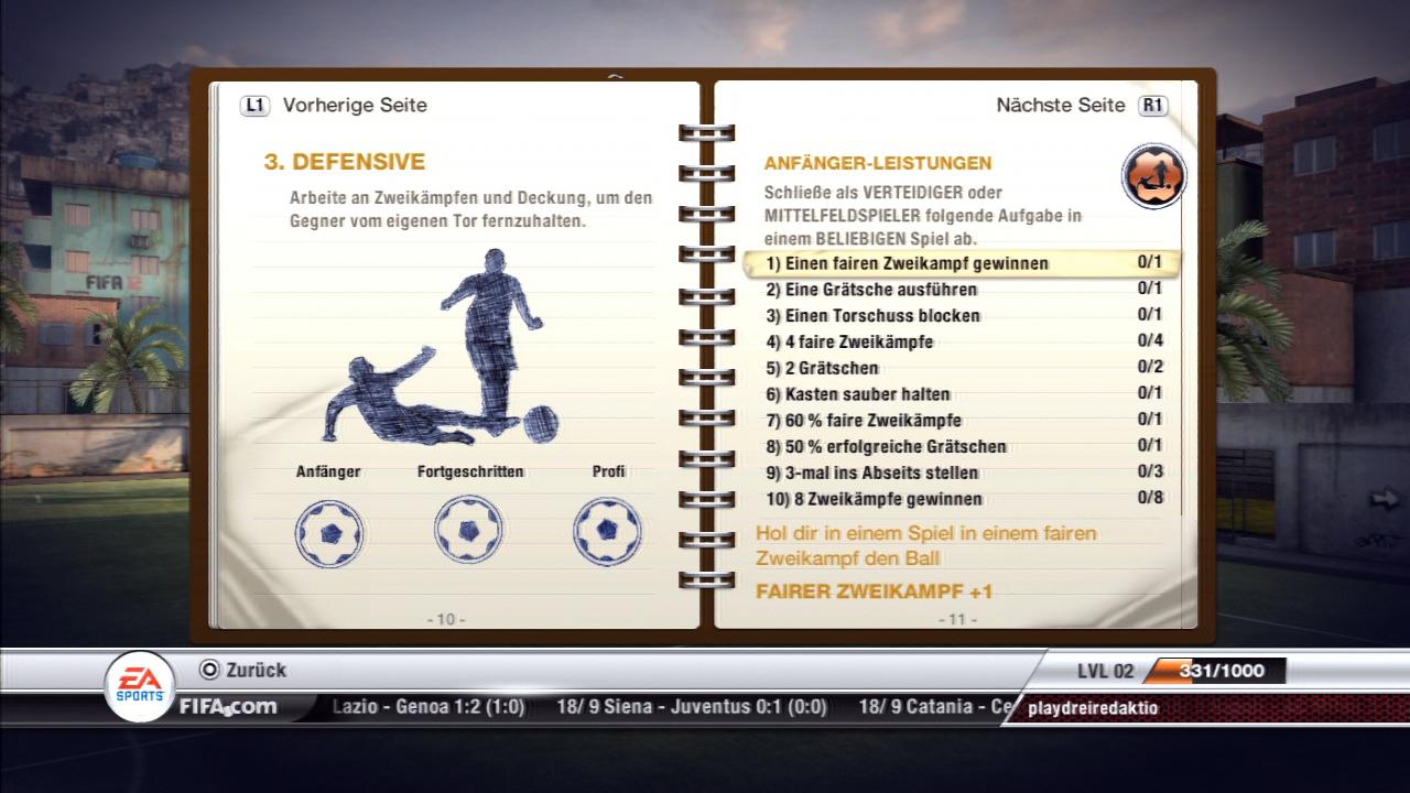 [29/09/2011] FIFA 12 - Leistungen - Virtual Pro - Defensive