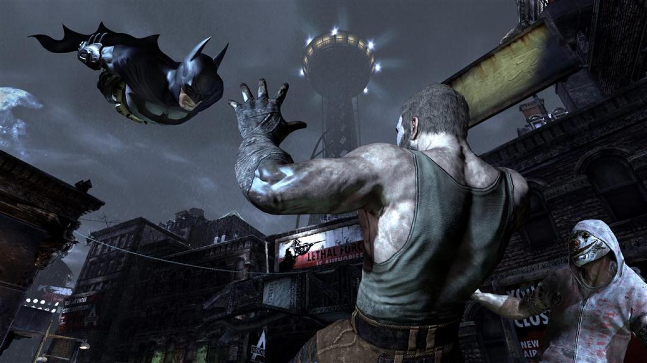 [14/10/2011] Gotham City aus Batman: Arkham City - Zwar spielt das aktuelle Batman-Videospiel nur in einem abgesperrten Bereich von Gotham City, doch der fällt riesig aus - und bietet nahezu unendlich viel Abwechslung. Doch Achtung: An jeder Ecke könnte ein fieser Bösewicht lauern!