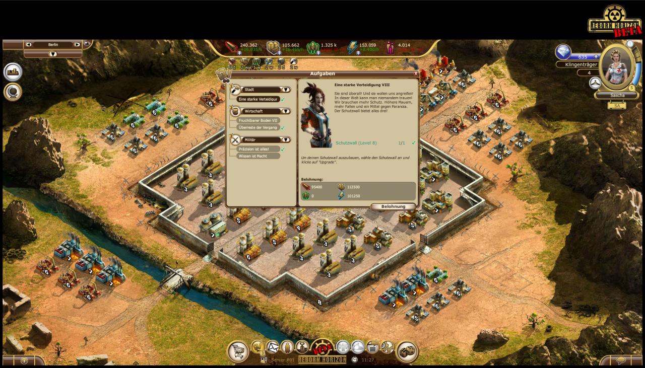 [26/10/2011] Reborn Horizon: Einsteiger-Tipps zum neuen Browserspiel, das in einer postapokalyptischen Endzeit spielt. (6)