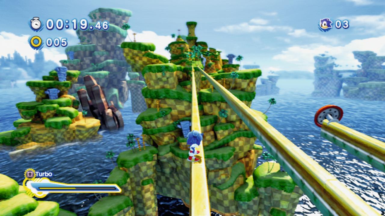 [24/10/2011] Rutschfest: Die klassische Welt Green Hill ist nun erstmals in 3D spielbar - und das funktioniert erstaunlich gut!