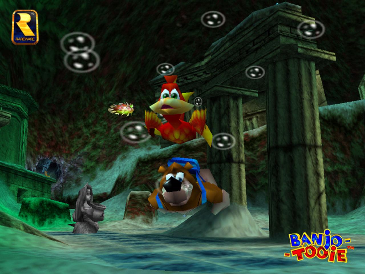 [03/01/2012] Banjo Tooie - Der N64-Hit Banjo Tooie ist unseren Lesern ebenfalls in Erinnerung geblieben. Vermutlich nicht zuletzt wegen der grandiosen Unterwasser-Welt Jolly Roger's Lagoon. Unter der Wasseroberfläche liegen die Ruinen von Atlantis, in der ihr antike Gebäude betretet. Doch Achtung: In der Spind-Höhle lebt der Bösewicht Fürst von Fak Fak. Community-Update