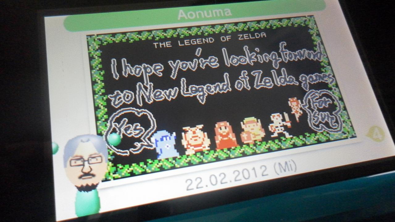 [23/02/2012] Zelda-Nachricht von Eiji Aonuma auf dem Nintendo 3DS