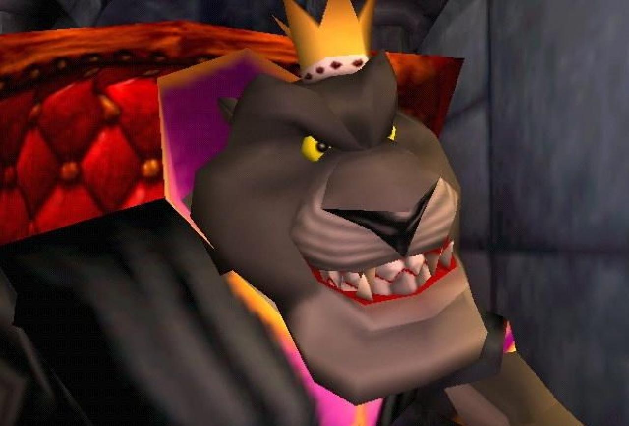 [16/05/2012] Panther-König - Conker's Bad Fur Day - Der Panther-König in Conker's Bad Fur Day braucht ein Eichhörnchen. Wieso? Na weil sein Tisch kaputt gegangen ist und seine Wissenschaftler ausgerechnet haben, dass nur ein Eichhörnchen von der Größe her als Ersatz in Frage käme. Logisch, oder?