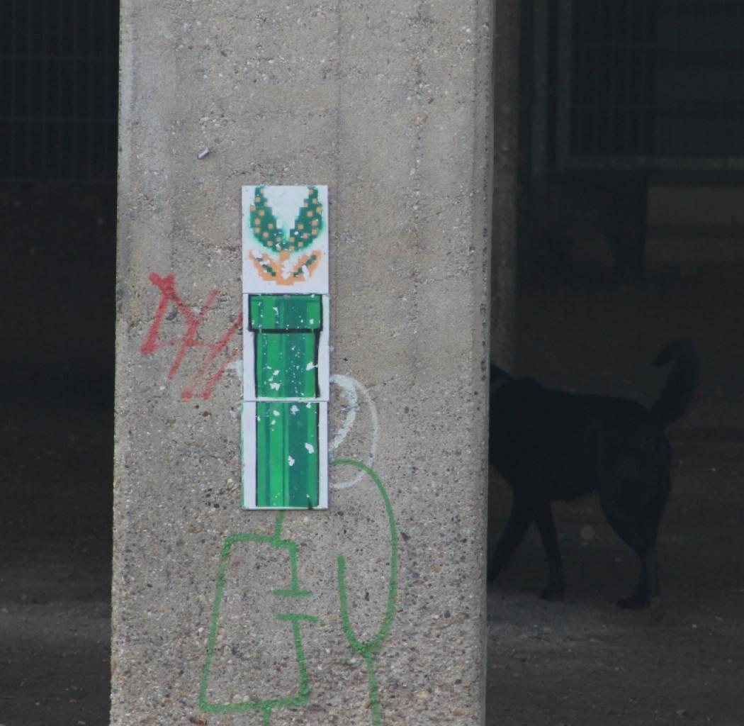 [25/09/2012] Super Mario auf dem Radweg des Leipziger Karl-Heine-Kanals (15)