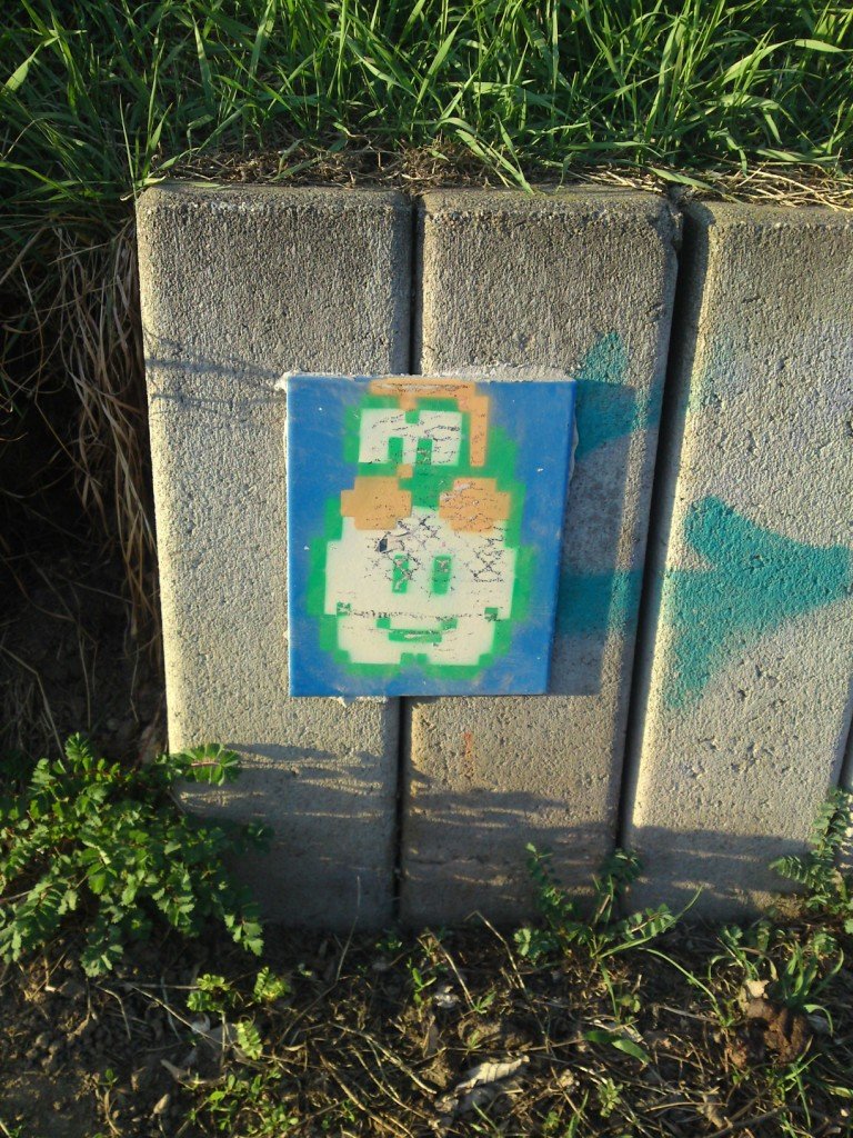 [25/09/2012] Super Mario auf dem Radweg des Leipziger Karl-Heine-Kanals (9)