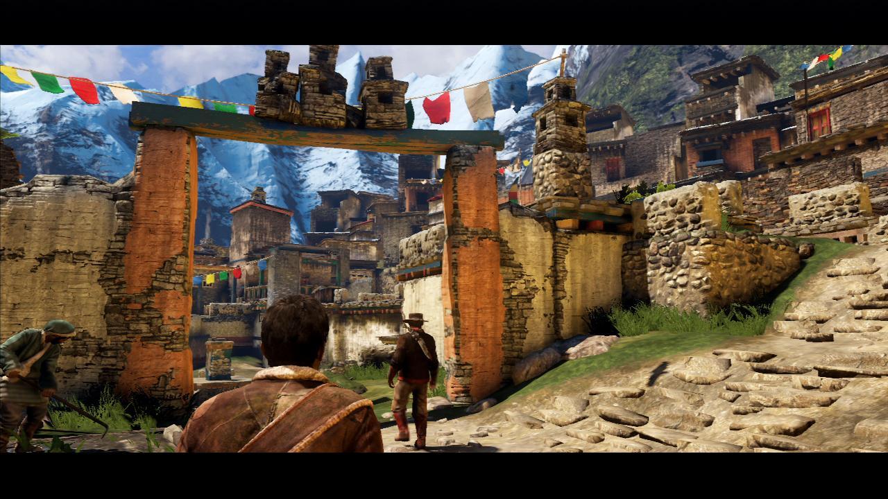 [26/09/2012] Uncharted 2 - Tibetanisches Dorf - Ein Dörfchen in Uncharted 2 lädt zum Verweilen und Verschnaufen ein. Das nehmen wir gern an, bevor wir uns in die nächste Schießerei stürzen.