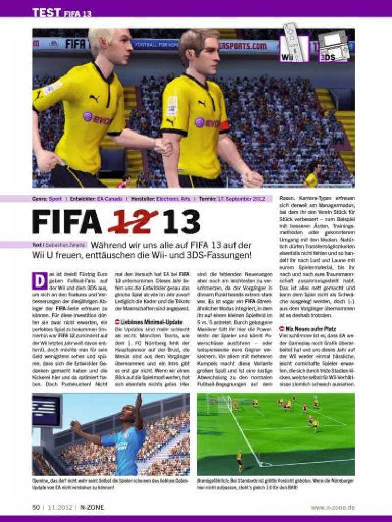 [12/10/2012] FIFA 12 ... pardon, 13 im Test: Hat uns EA nur einen lauen Aufguss serviert?
