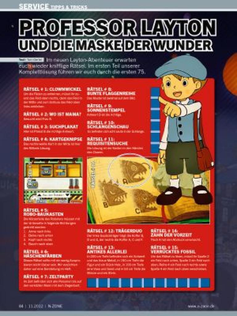 [12/10/2012] ... Tipps & Tricks (beispielsweise zum neuen 3DS-Layton) ...