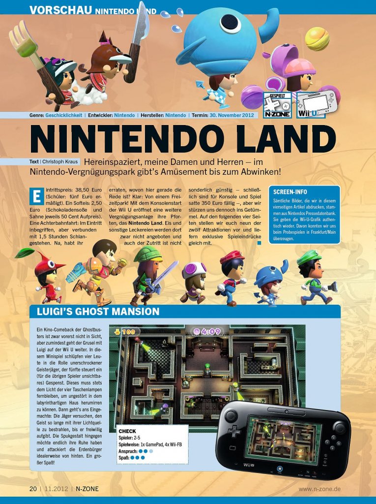 [12/10/2012] Wir präsentieren euch alle bislang bekannten Attraktionen von Nintendo Land, natürlich jeweils mit Spielspaßwertung.