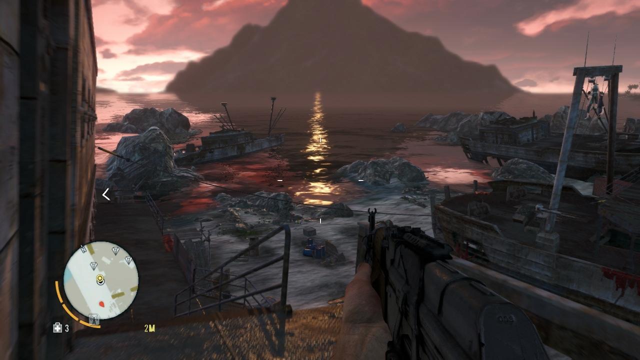 [21/11/2012] Far Cry 3: Die Spielwelt Rook Islands besteht aus zwei weitläufigen Inseln, die man völlig frei erkunden darf. Tag- und Nachtwechsel sowie gelegentliche Regengüsse machen das Dschungelsetting glaubhaft.