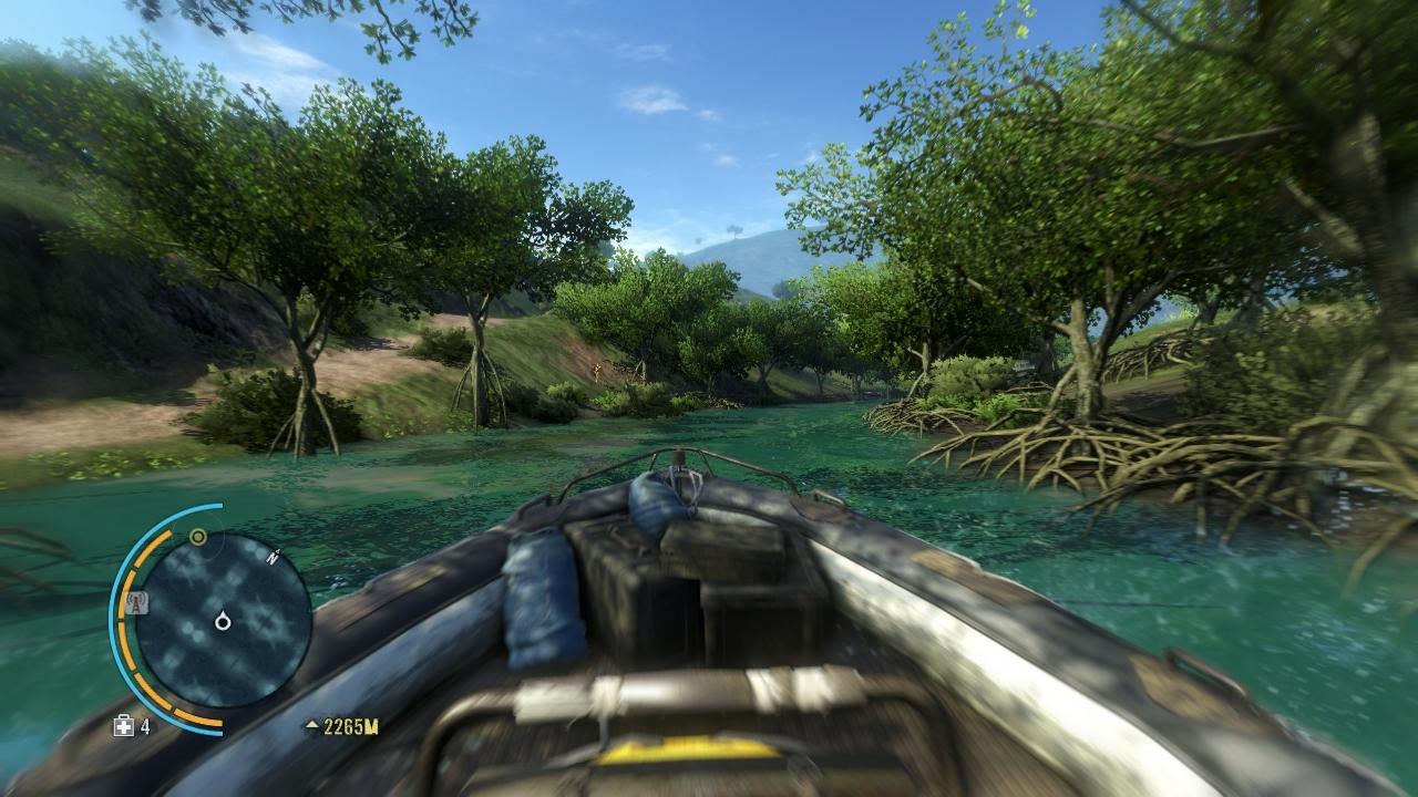 [21/11/2012] Far Cry 3: Ob zu Fuß, per Gleiter, im Auto oder mit dem Boot: Jason kann die Spielwelt völlig frei erkunden, es gibt keine unnatürlichen Grenzen oder abgesteckte Levels, die den Spieler einschränken könnten.