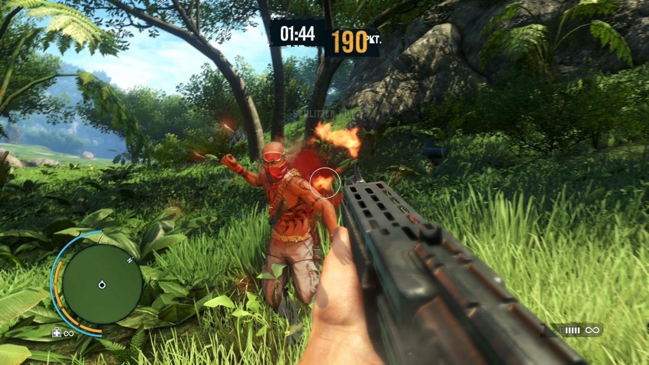 [21/11/2012] Far Cry 3: Die Spielwelt steckt voller Nebenbeschäftigungen und optionaler Aufgaben. Deren Qualität ist jedoch eher mäßig. In Rakyat-Prüfungen sollen wir etwa hirnlos mehrere Gegnerwellen wegballern.