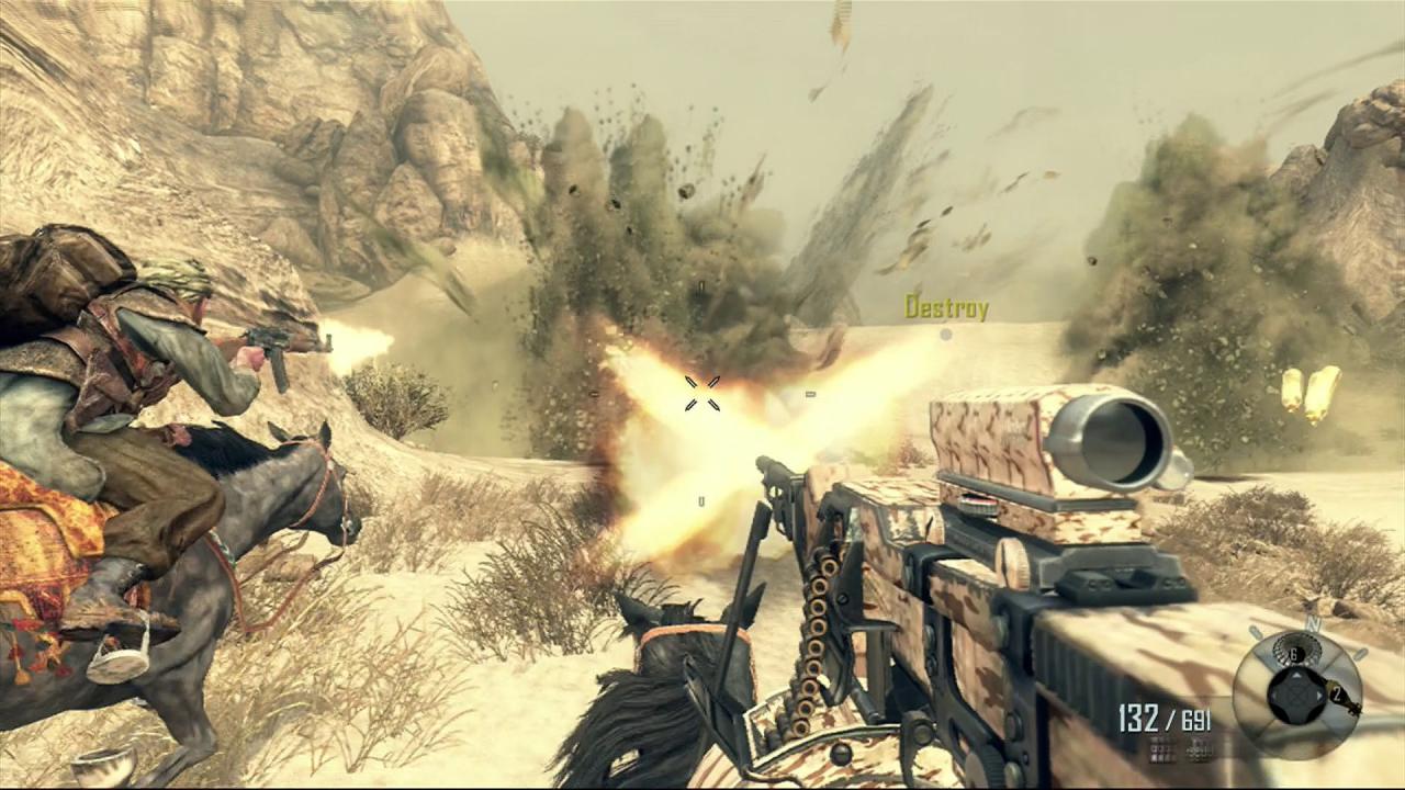 [09/11/2012] Black Ops 2 im Konsolen-Test: In Afghanistan zieht ihr hoch zu Ross etliche Panzer und Hubschrauber aus dem Verkehr.