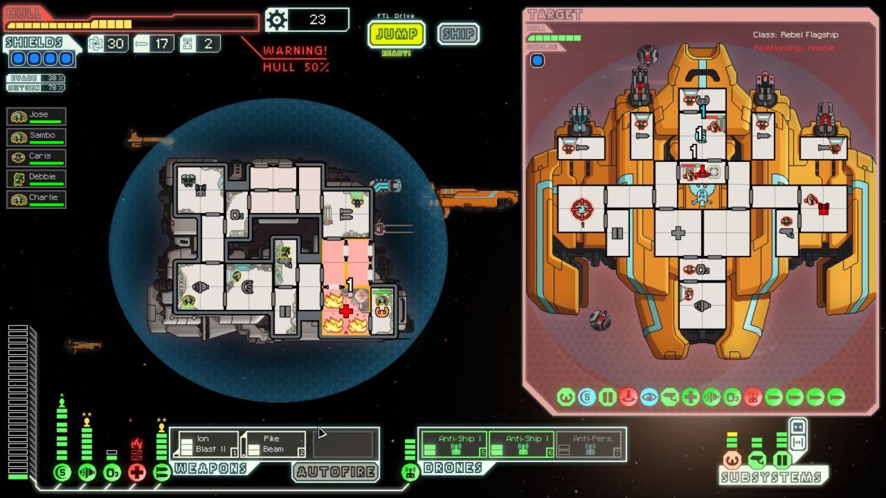 [05/11/2012] Schneller als das Licht müssen wir in FTL: Faster Than Light sein, um mit unserem Raumschiff das Datenpaket vor den Rebellen in Sicherheit zu bringen. Das Kickstarter-finanzierte Rundenstrategie-Spiel erhielt von uns 77% als Gesamtwertung und erinnert von seiner Optik her stark an Strategiespiele der ersten Stunde. Weiterhin verfügt es über ein einfach zu erlernendes, aber süchtig machendes Spielprinzip.