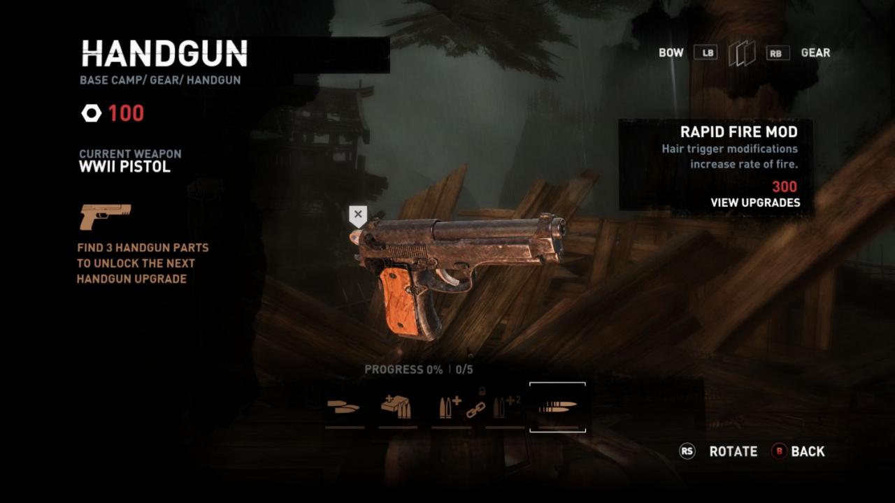[04/12/2012] Tomb Raider gespielt - In einem Skilltree kann man Waffenwerte durch sammelbare Upgradepunkte aufwerten. (1)