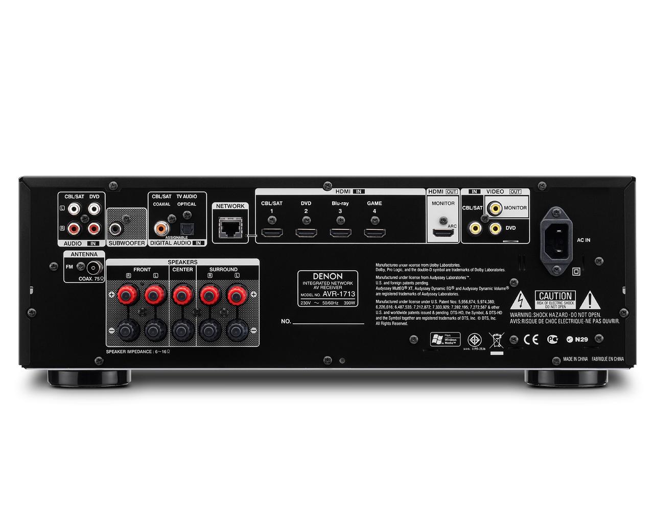 [04/01/2013] Denon AVR1713 Rückseite