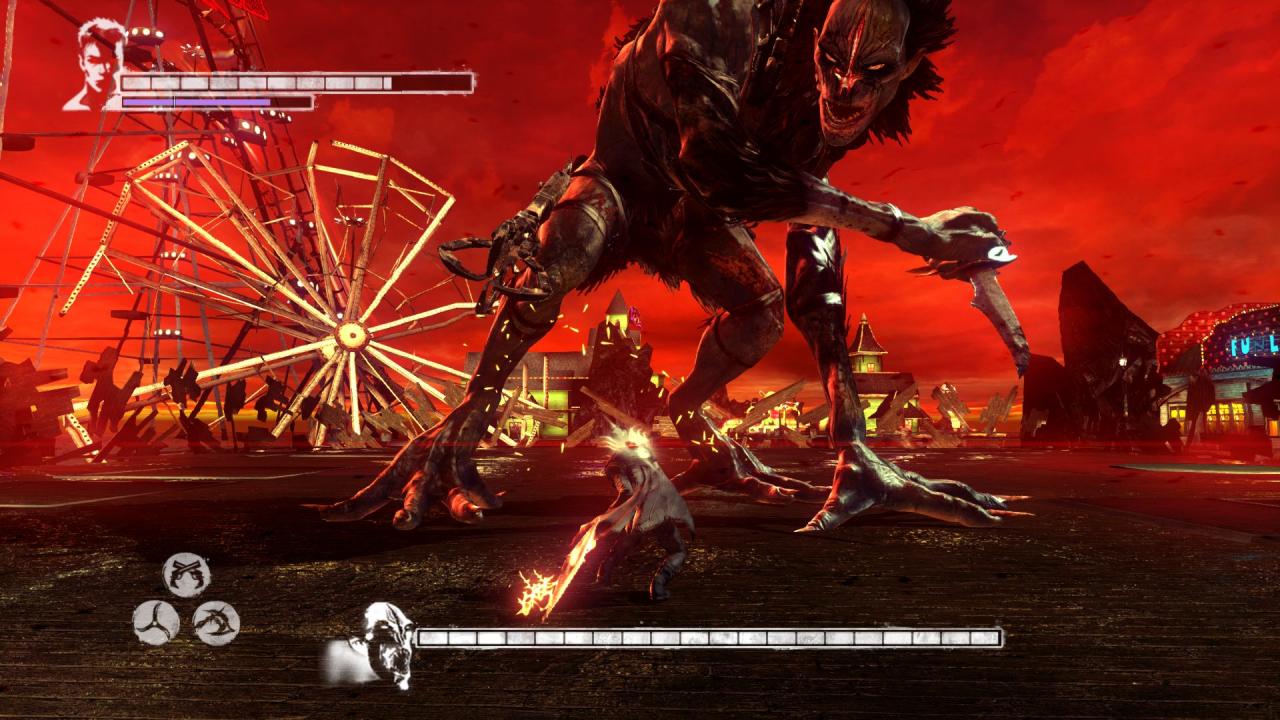 [11/01/2013] Der erste Bosskampf in DmC: Devil May Cry gegen den Dämonenjäger ist vom Schwierigkeitsgrad her nicht zu anspruchsvoll, dafür aber toll inszeniert.